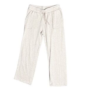 World Market Women's Beige Fuzzy Straight Leg High Rise Stretch Waist Sweatpants